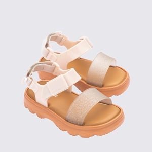 Mini Melissa Kick Off Sandal Baby Bege Glitter 35935