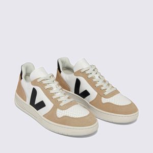 Tênis Veja V-10 Leather Extra White Black Sahara Vert VX0503138A