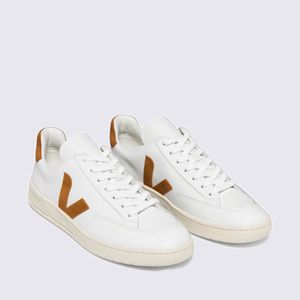 Tênis Veja V-12 Leather Extra White Camel Vert XD0202322A