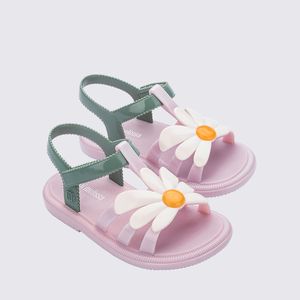 Mini Melissa Hip Bloomy Baby Rosa Metalizado Verde 35902