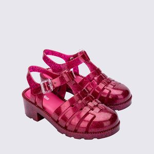 Mini Melissa Possession Heel Infantil Rosa Escuro Glitter 35950