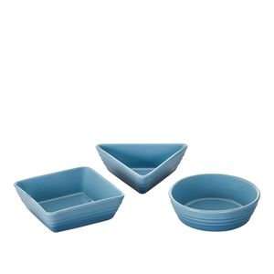 Set 3 Mini Pratos de Tapas Le Creuset Triângulo Quadrado e Redondo