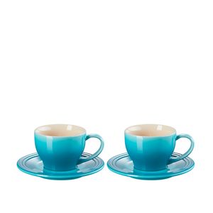 Set 2 Canecas Le Creuset  Azul Caribe 200 ML com Pires