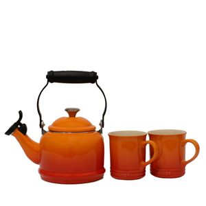 Kit Chaleira Demi + 2 Canecas Seattle Le Creuset Laranja