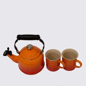 Kit Chaleira Demi + 2 Canecas Seattle Le Creuset Laranja