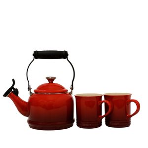 Kit Chaleira Demi + 2 Canecas Seattle Le Creuset Vermelho