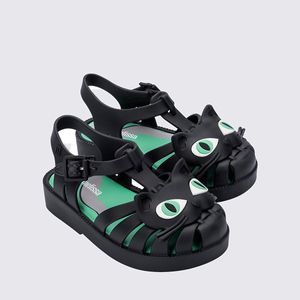 Mini Melissa Possession Cat Baby Preto Verde 36130