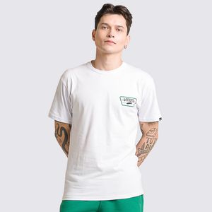 Camiseta Vans Full Patch Back SS White Black Verdant Green VN0000F8DBKC