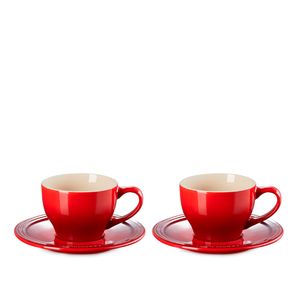 Set 2 Canecas com Pires Le Creuset Vermelho 200 ML