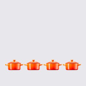 Set 04 Mini Cocotte Le Creuset Laranja