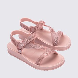 Melissa Stripes M Lover Metallic Rosa Prata 37154