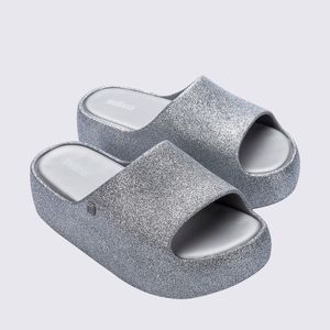 Melissa Free Platform Slide Glitter Cinza 36126