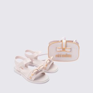 Mini Melissa + Bolsa Charming Infantil Branco Dourado 36024