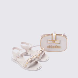 Mini Melissa + Bolsa Charming Infantil Branco Dourado 36024