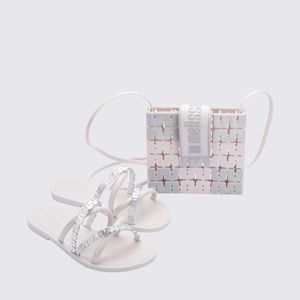 Melissa + Bolsa Golden Branco Prata 36016