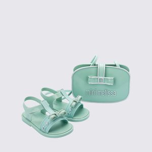 Mini Melissa + Bolsa Charming Baby Verde Prata 36020