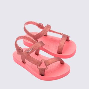 Mini Melissa Sun Downtown Baby Rosa Médio Glitter 35771