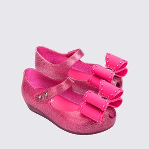 Mini Melissa Ultragirl Classic Bow Baby Rosa Glitter 35967