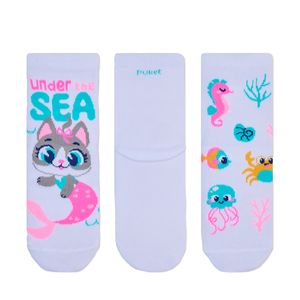 Kit com 3 Meias Puket  Estampada Under The Sea