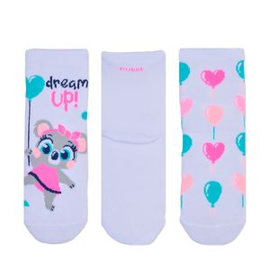 Kit com 3 Meias Puket Estampada Dream Up