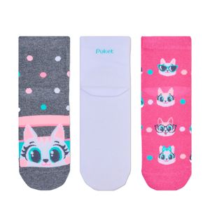 Kit com 3 Meias Puket Estampada
