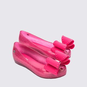 Mini Melissa Ultragirl Classic Bow Infantil Rosa Glitter 35966