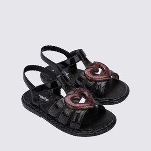 Mini Melissa Hip Lovely Infantil Preto Glitter Vermelho 36165