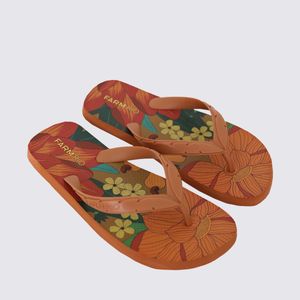 Chinelo Farm Flip Flop Jangada Print Marrom Claro