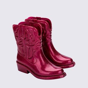 Mini Melissa Texas Boot Infantil Rosa Glitter 36192