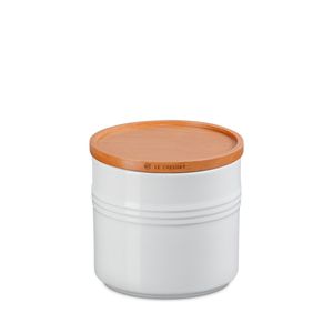 Pote com Tampa de Madeira Le Creuset Branco 1,1 L