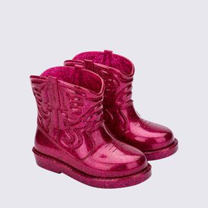 Mini Melissa Texas Boot Baby Rosa Glitter 36191