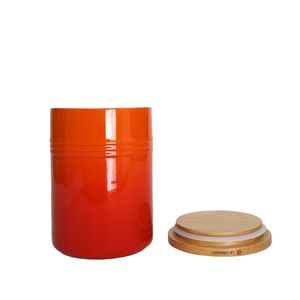 Pote com Tampa de Madeira Le Creuset Laranja 1,9 L