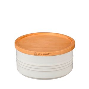 Pote com Tampa de Madeira Le Creuset Branco 220 ML