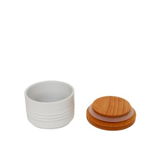 Pote com Tampa de Madeira Le Creuset Branco 220 ML