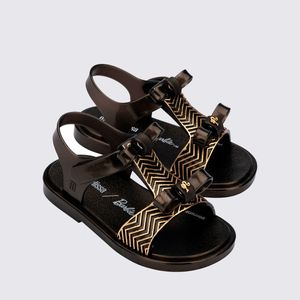 Mini Melissa Dream + Barbie Baby Preto Perolado Dourado 35909