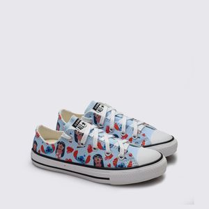 Tênis Converse All Star Chuck Taylor Infantil Azul Superlua Branco Preto CK14150001