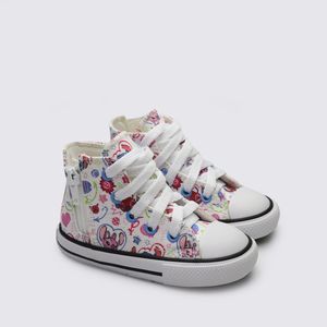 Tênis Converse All Star Chuck Taylor Baby Side Zip Branco Preto CK13810001