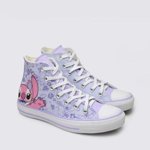 Tênis Converse All Star Chuck Taylor Infantil Azul Gelo Lilás Violeta Branco CK13790001