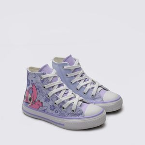 Tênis Converse All Star Chuck Taylor Infantil Azul Gelo Lilás Violeta Branco CK14140001