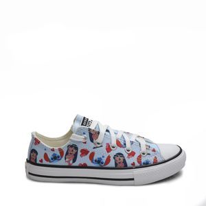 Tênis Converse All Star Chuck Taylor Infantil Stitch Azul Superlua Branco Preto CK14150001