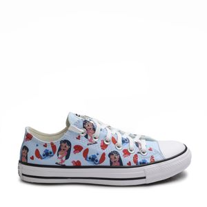 Tênis Converse All Star Chuck Taylor Infantil Stitch Azul Superlua Branco CK13800001