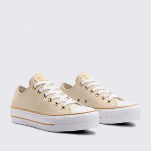 Tênis Converse All Star Chuck Taylor Lift Nude Bege Claro Branco CT09830003