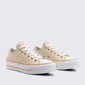 Tênis Converse All Star Chuck Taylor Lift Nude Bege Claro Branco CT09830003