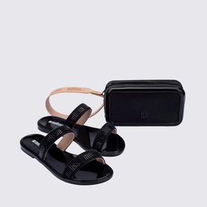 Melissa + Bolsa Duo M Lover Preto Bege 36628