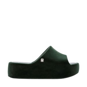Melissa Free Platform Slide Velvet Verde Flocado 37846