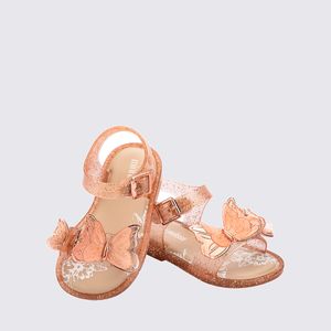 Mini Melissa Fly Sandal III Baby Bege Glitter 37803