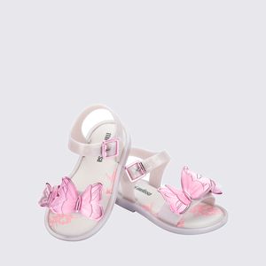 Mini Melissa Fly Sandal III Baby Branco Perolado Rosa 37803