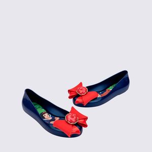 Mini Melissa Sweet Love + Snow White Infantil Azul Metalizado Vermelho 35853