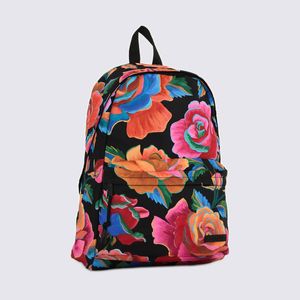 Mochila Farm Xodó Rosas Pintadas Preto