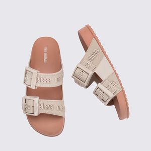 Mini Melissa Cozy Slide M Lover Infantil Marrom Bege 37576